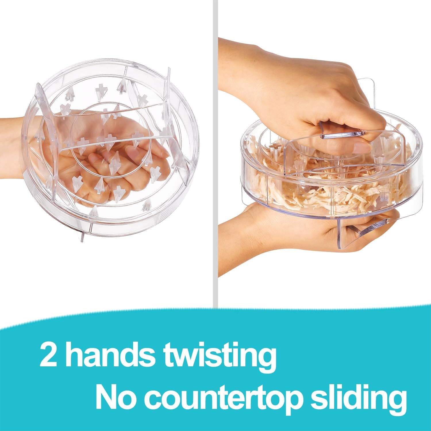 Chicken Shredder - Clear Chicken Shredder Tool Twist, Meat Shredder Tool Twist, Chicken Breast Food Shredded Tool Twist Machine for Dog and Cat Food Meal Prep