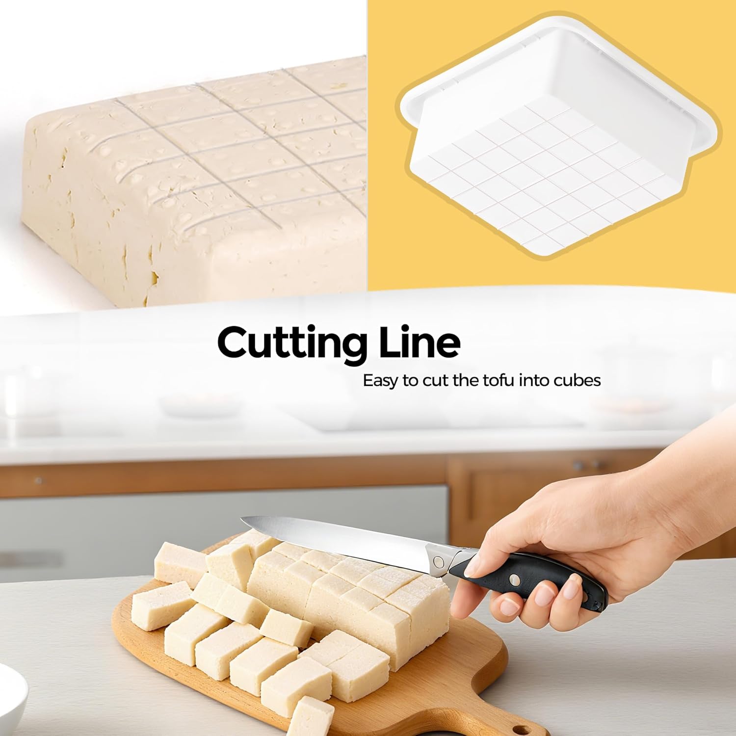 Tofu Press - Tofu Press Dishwasher Safe for Easily Pressing Out Water from Organic Silken Soft Tofu and Extra Firm Tofu - BPA Free